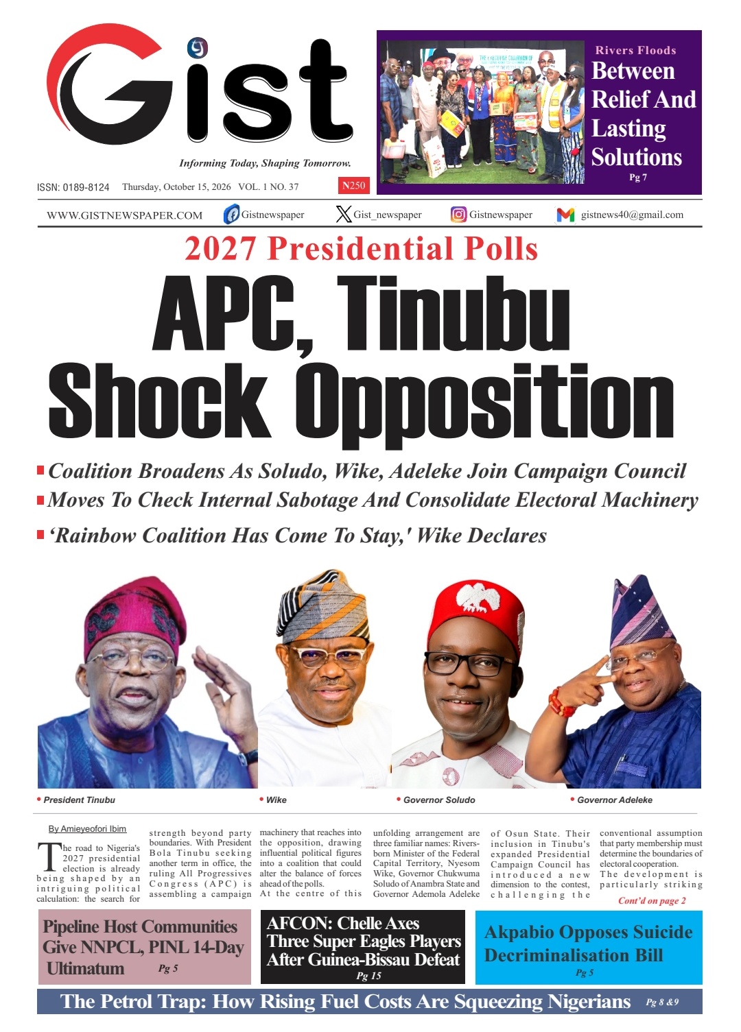 GIST NEWSPAPER — OCTOBER 16, EDITION