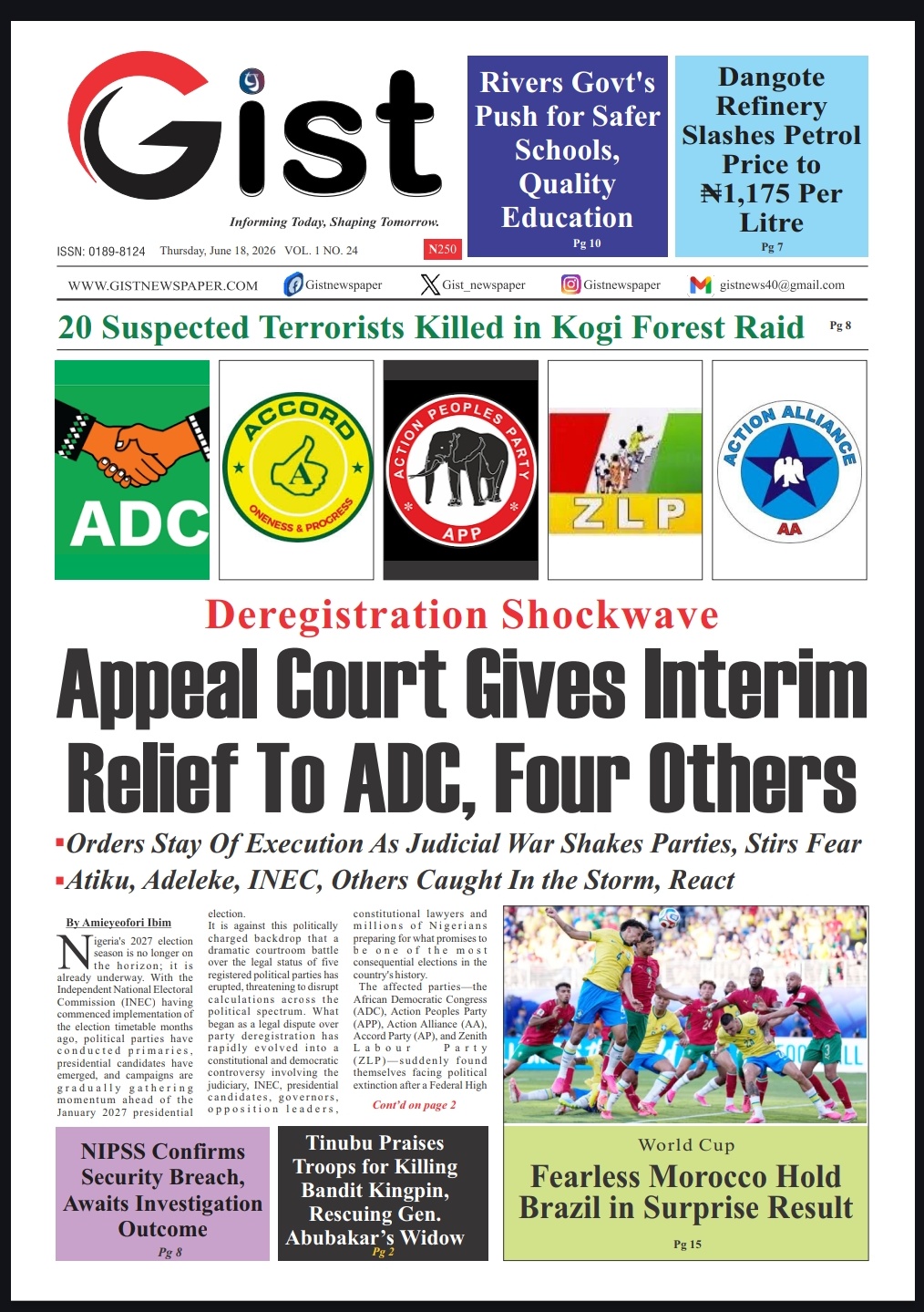 The latest edition of Gist Newspaper is now out!