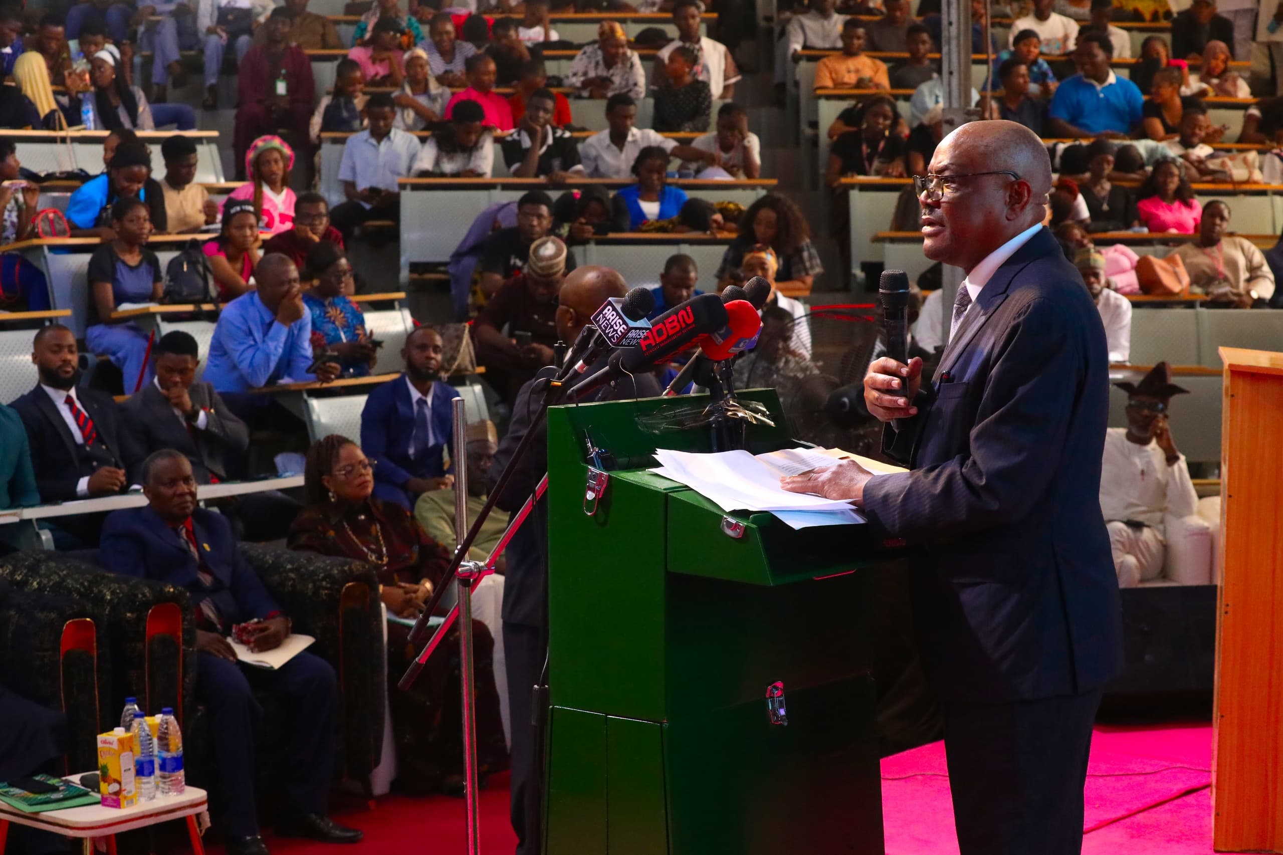 Wike Links Leadership to Infrastructure Delivery at Abuja Varsity Lecture